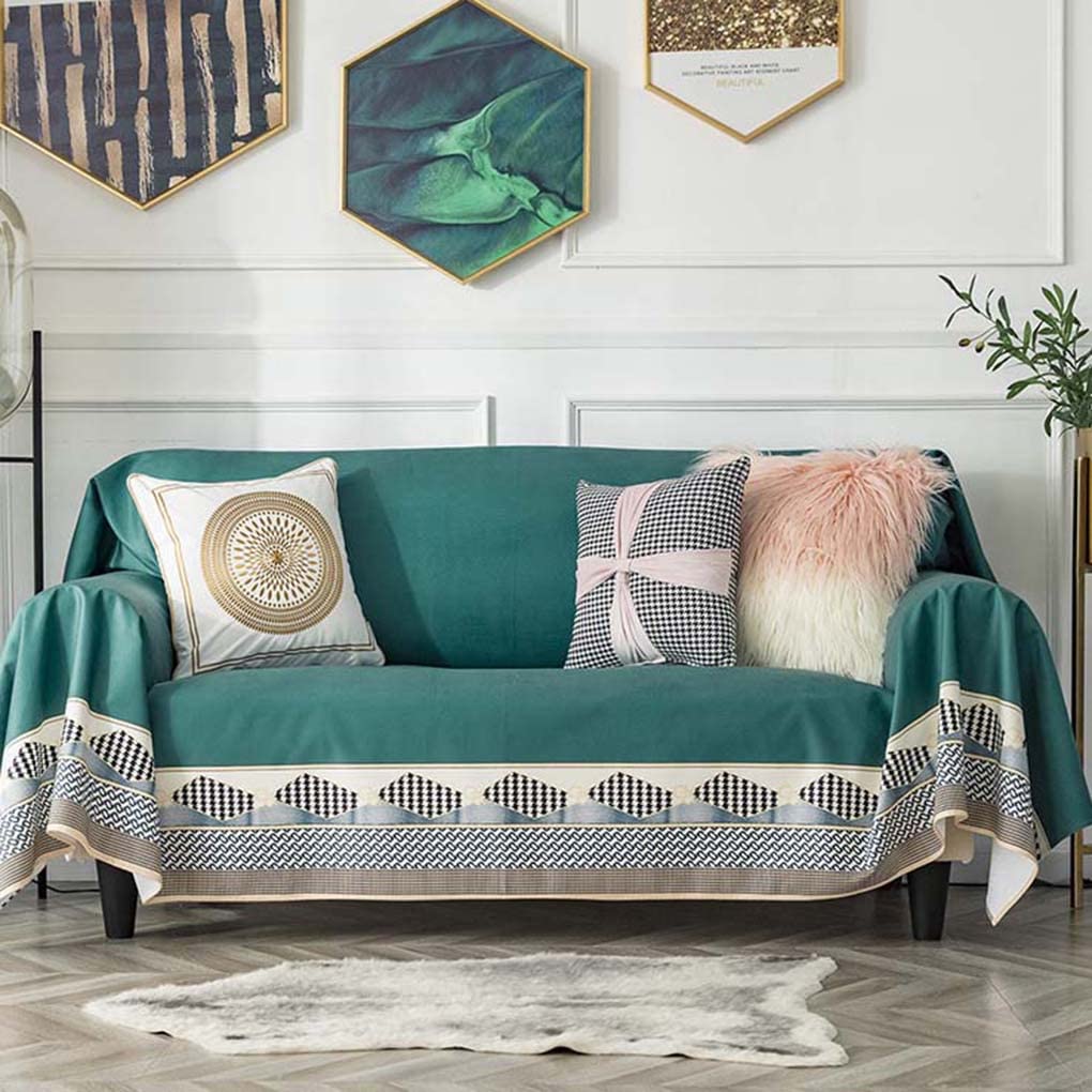 3人がけ ソファ 緑 ふかふか クッション付き 洗えるカバー Amazon｜Ropevzo ソファーカバー マルチカバー クッションカバー付き